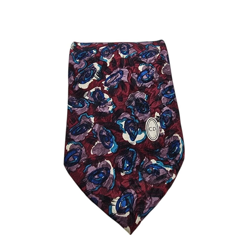 Christian Dior Men's Floral Patterned Silk Tie - OS